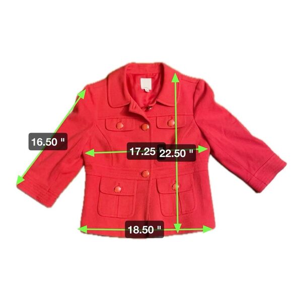 Halogen Dark Coral Red 3/4 Sleeve Thick Blazer Jacket Women’s Size M - Picture 5 of 5
